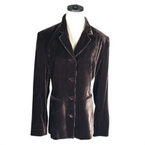 Blunauta Italian Blazer Jacket 48 Velvet Dark Chocolate Brown Quiet Money